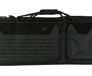 Black multi-pocket gear bag with padded handles and side compartments (two zippered pockets).
