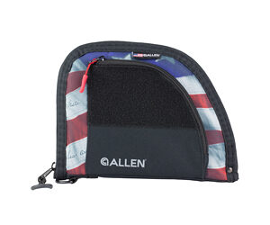 Small zippered coin pouch with an American flag pattern and the ALLEN logo.