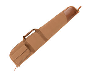 Brown padded leather guitar strap with metal-adjusted end pieces and loop to attach to a guitar.