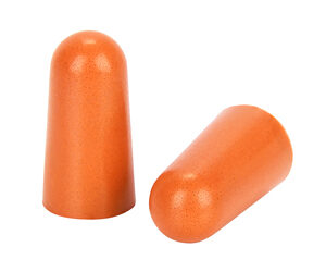 Two orange soft gelatin capsules on a white background, side by side.