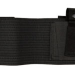 Black nylon strap with a snap-fastener loop and stitched panel, likely a belt clip or handle attachment in a utility pouch design