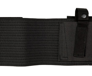 Black nylon strap with a snap-fastener loop and stitched panel, likely a belt clip or handle attachment in a utility pouch design