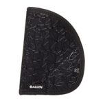 Black quilted half saddle pad with a curved edge and the Allen logo at the corner.