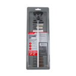 Bike chain cleaning kit in a clear plastic package with multiple brushes and cleaning tools for bicycles, arranged in a tray.