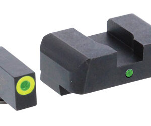 Ameriglo Tritium i-Dot Night Sight Set for Select Glocks / Front Outline Color - LumiGreen / Rear Metal Style - New