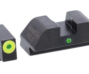 Ameriglo Glock Tritium I-Dot Night Sight Set for Glock 42 43 - Lime Outline Front / Single Green Dot Rear