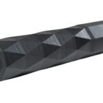 Black cylindrical tool handle with a faceted, polygonal grip pattern along its length