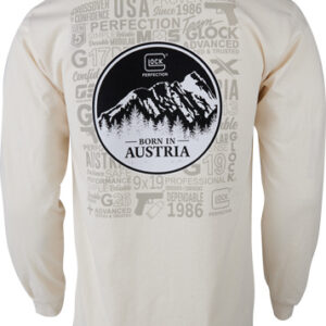 Glock Born in Austria Long Sleeve Shirt Tan 2XL