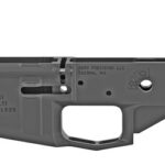 Gray AR-style rifle lower receiver with Aero Precision markings and model/caliber inscriptions