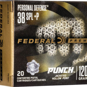 Federal Personal Defense Punch Handgun Ammunition .38 Spl(+P) 120 gr JHP 1000 fps 20/ct