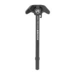Black Diamond ice axe for mountaineering with a curved pick and long black shaft
