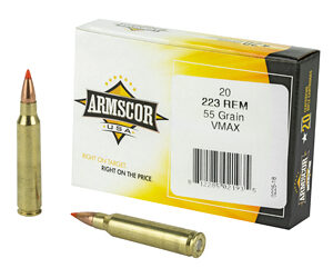 Armscor Rifle Ammunition .223 Rem 55gr Vmax 3000 fps 20/ct