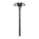 Adjustable ice axe or trekking tool with a curved dual-grip head and long shaft for mountaineering or hiking reach.