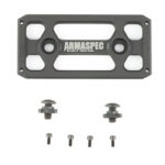 ARMASPEC mounting plate with accompanying bolts on a white background.