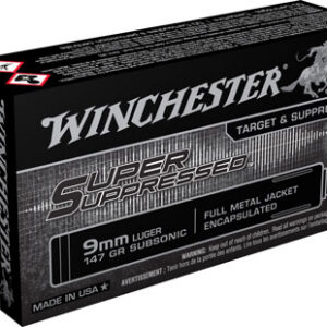 Winchester Super Suppressed Handgun Ammunition 9mm Luger 147 gr. FMJE 990 fps 50/ct