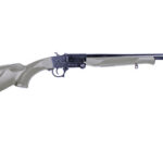 Tan synthetic-stock bolt-action hunting rifle with long barrel.