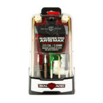 Gun Boss Pro arms cleaning kit in a clear plastic case with rods, brushes, and jags for 223/5.56mm rifles.