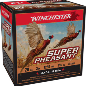 Winchester Super-X Super Pheasant Shotshells 20 ga 3" 1-1/4 oz 1250 fps #6 25/ct
