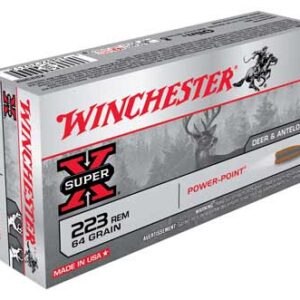 Winchester Power Point Rifle Ammunition .223 Rem 64 gr. PSP 3020 fps 20/ct