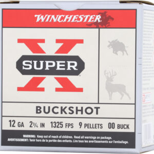 Winchester Super-X Shoshells 12ga 2-3/4" 9plts 1325 fps #00 Buck 25/ct