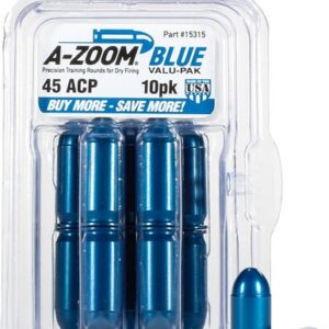 A-Zoom Aluminum Snap Caps .45 AUTO Blue 10/pk