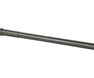 Long black rifle barrel extension or suppressor component with threaded ends, shown in isolation.