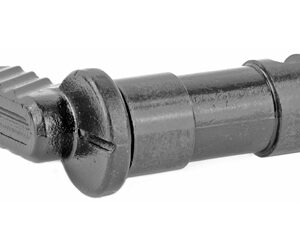 Black plastic automotive panel clip (push-in fastener) with a grooved shaft and wide head, used to secure interior or exterior panels.