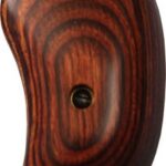 Polished wooden ear-shaped plaque with a small central screw.