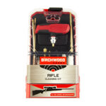Birchwood Casey Rifle Cleaning Kit in clear blister packaging with red accents and visible cleaning rods and brushes.