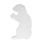 Silhouette of a small mammal sitting upright, facing left, with raised front paws.