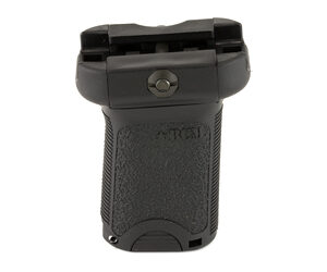 Black vertical camera grip attachment with a textured surface and battery compartment area.