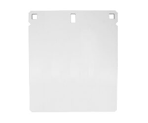 White rectangular mounting plate or card with small top-edge slots and corner notches.