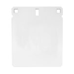 Small white plastic hangable bag with three rectangular cutouts along the top edge (empty).