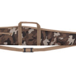 Camouflage rifle case with carrying handles and an adjustable shoulder strap