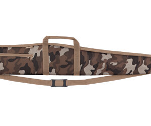 Camouflage rifle case with carrying handles and an adjustable shoulder strap