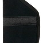 Black wallet/card holder with two visible card slots on the outside edge, curved corner detail.