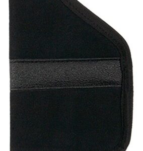 Black wallet/card holder with two visible card slots on the outside edge, curved corner detail.