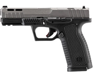 Side view of a compact semi-automatic pistol with a black textured grip.