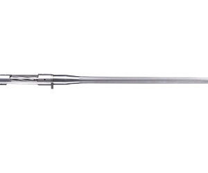 Long stainless steel surgical instrument with a ratchet-style handle and a long slender shaft, likely a laparoscopic grasping or probing tool used in minimally invasive surgery.