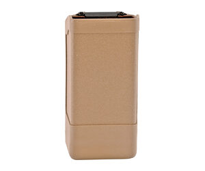 Tall rectangular battery wrapped in brown paper with exposed terminals on top; looks like a disposable battery pack