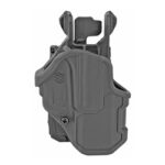 Gray polymer outside-the-waistband pistol holster with belt clip for a semi-automatic handgun