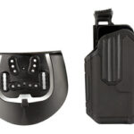 Left: replacement electric razor head with cutting blades; Right: rechargeable battery pack for the shaver.