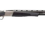 Over-under shotgun with black/gray stock and two parallel barrels on a white background