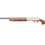 Bolt-action rifle with wooden stock and long barrel, shown in profile.