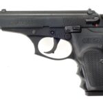 Black semi-automatic pistol shown in profile with a textured grip and 'THUNDER 360' on the slide.