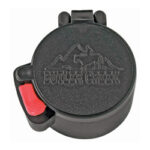 Butler Creek flip-style lens cap with red quick-release latch.