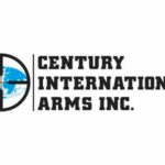 Century International Arms Inc. logo featuring a blue globe inside a black crosshair, to the left of the bold company name.