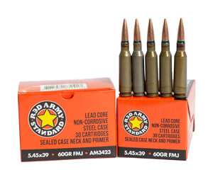 Century Arms Red Army Standard Rifle Ammunition 5.45x39 60gr FMJ Lead Core 30/ct