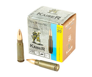 Century Arms AM8313 Kaiser Rifle Ammunition 7.62x39 123gr FMJ 20/ct