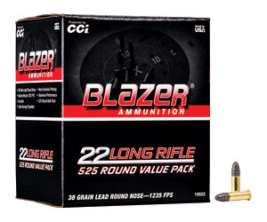 CCI Blazer Rimfire Ammunition .22 LR 38gr LRN 1235 fps 525/ct (Bulk)